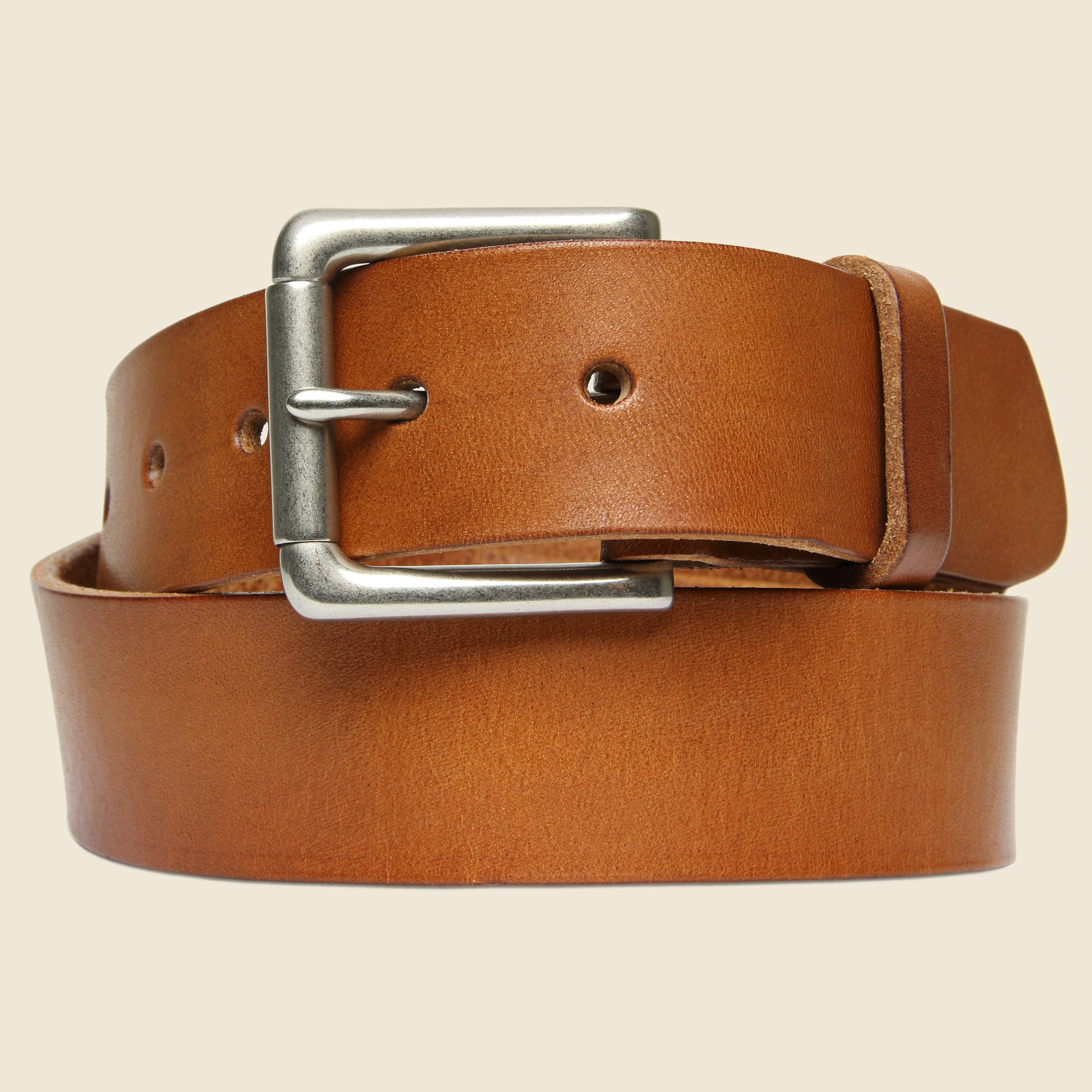 BILLYKIRK, Nickel Roller Bar Belt - Tan