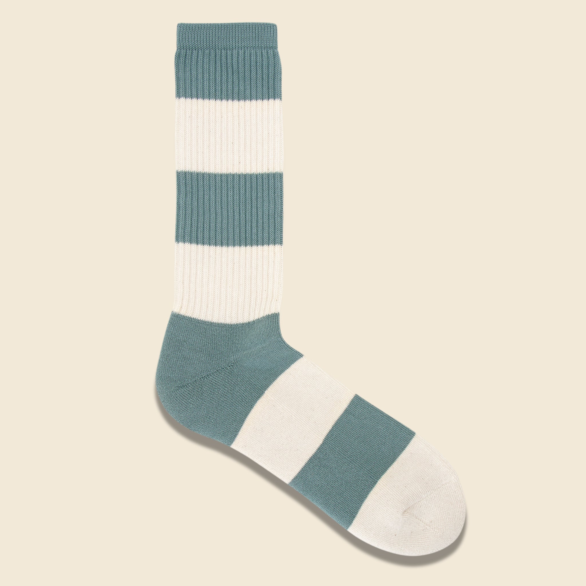 Anonymous Ism, OC Thick Stripes Crew Sock - Mint