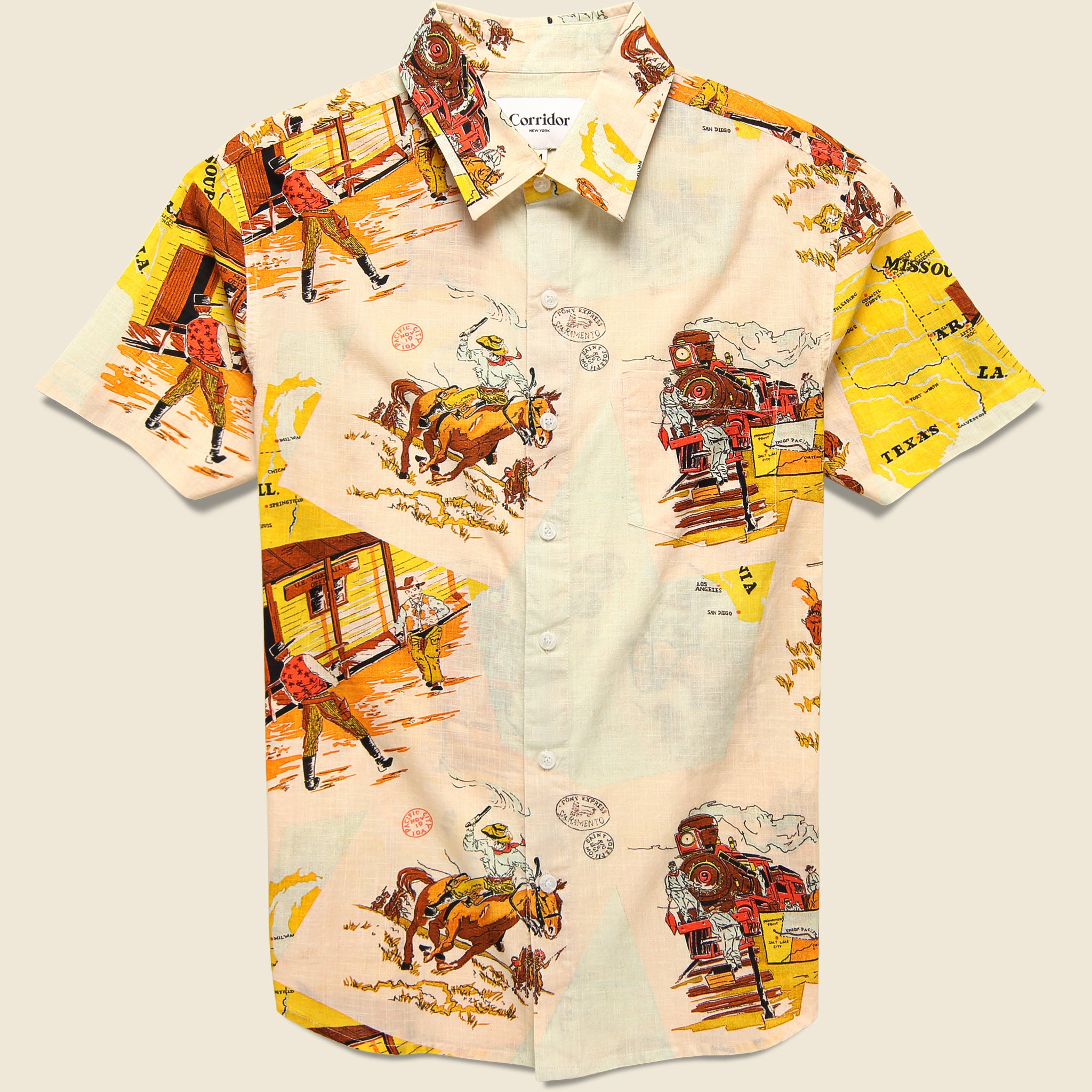 Corridor, Old West Map Shirt - Multi