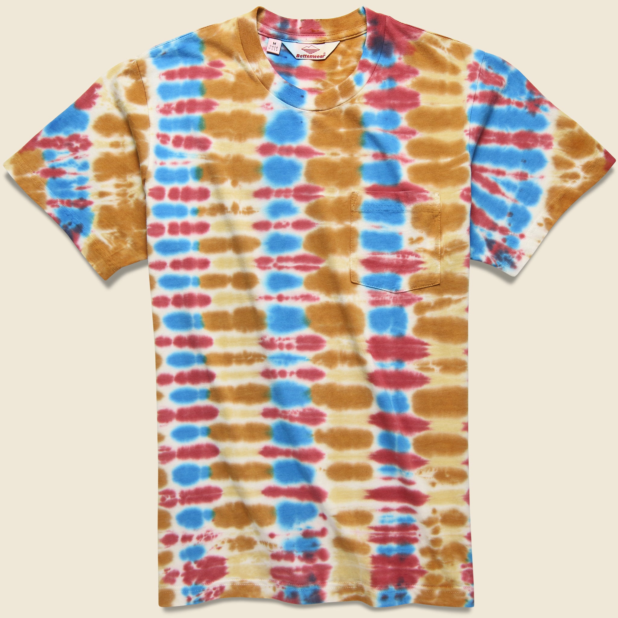 Battenwear, Pocket Tee - Parallel Tie Dye