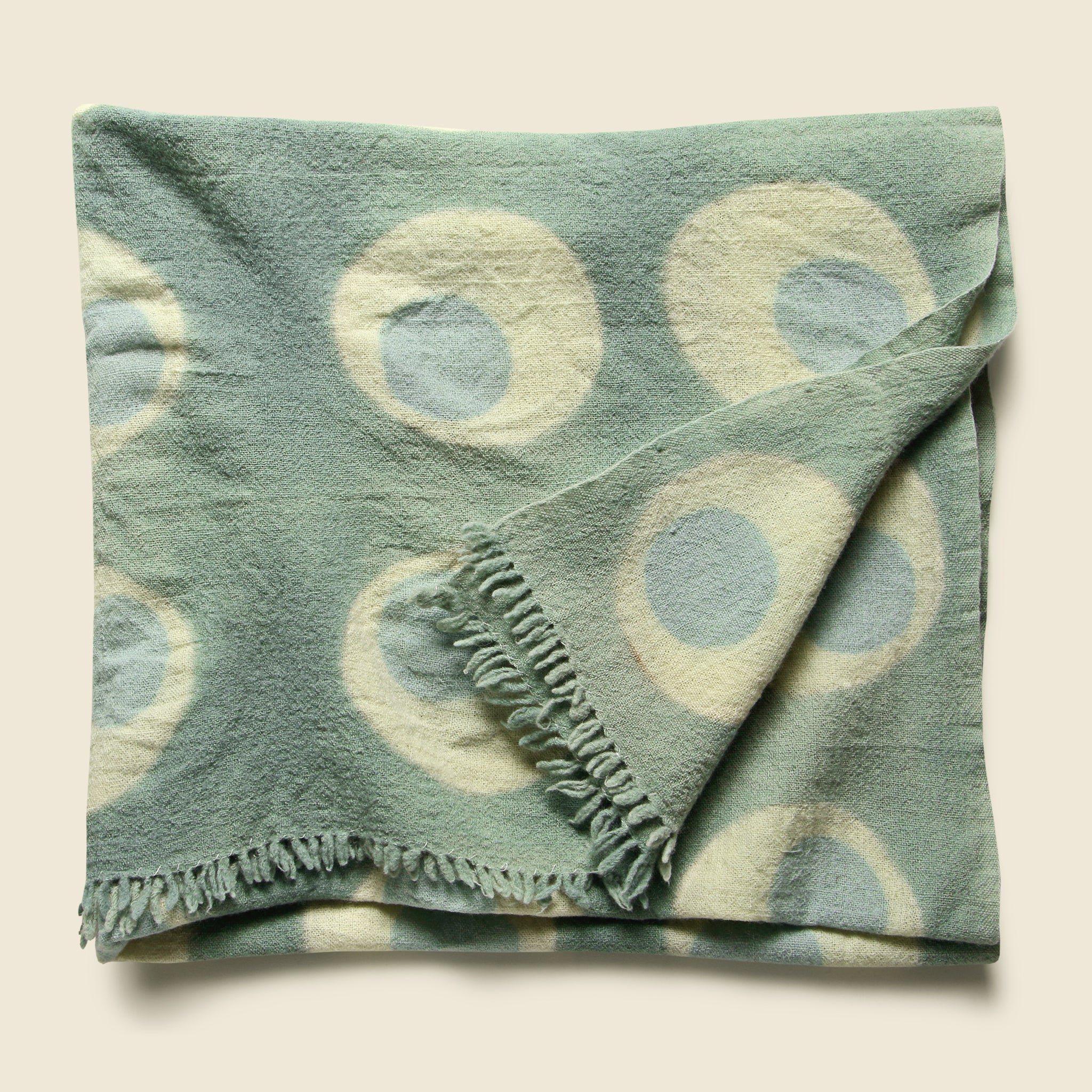 Auntie Oti, Polka Dot Throw Blanket - Dusty Blue