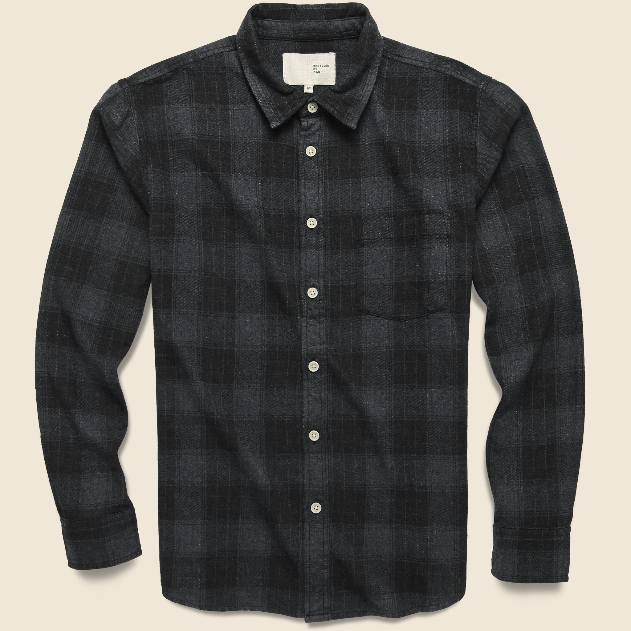 Corridor, Recycled Plaid Flannel - Black