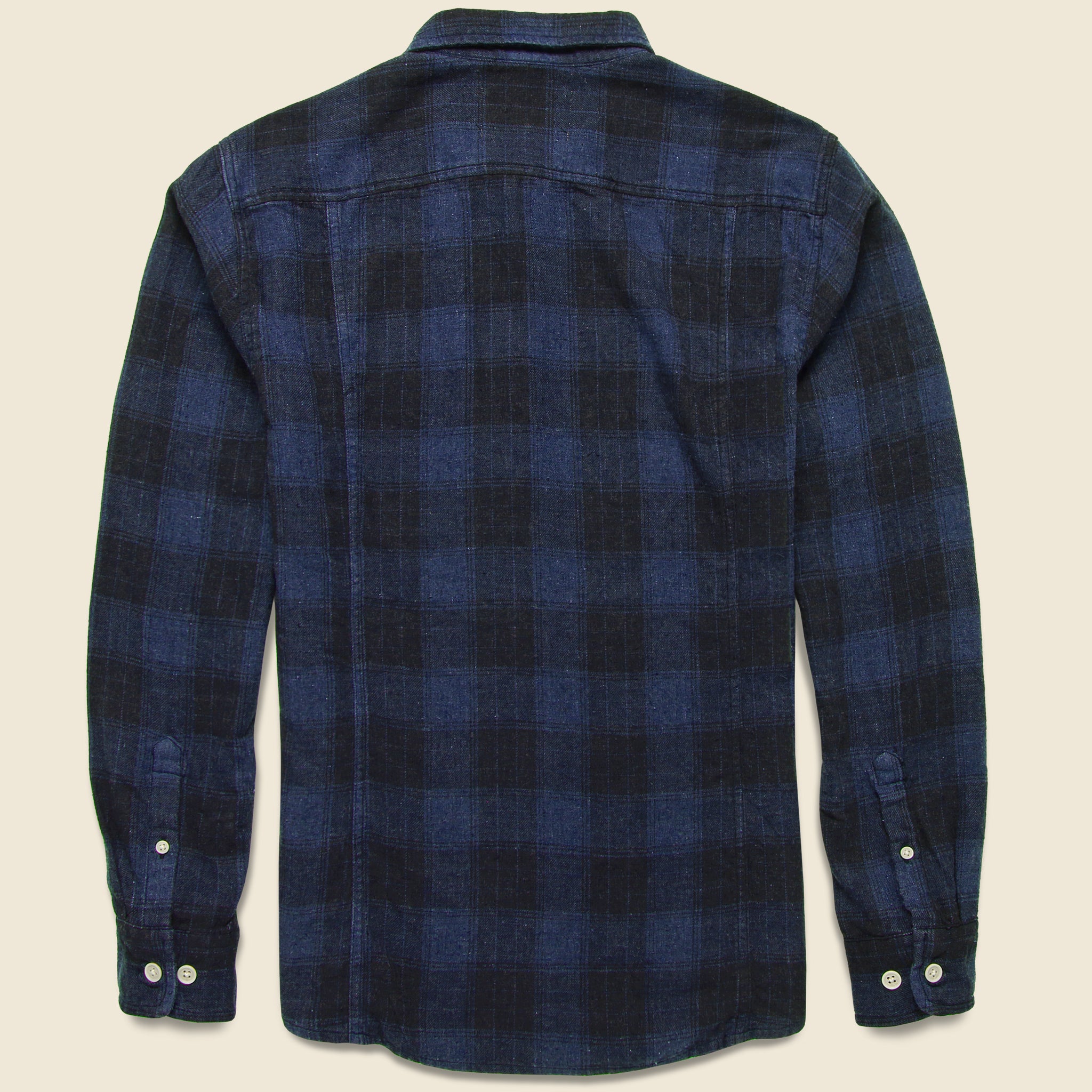 Corridor, Recycled Plaid Flannel - Indigo