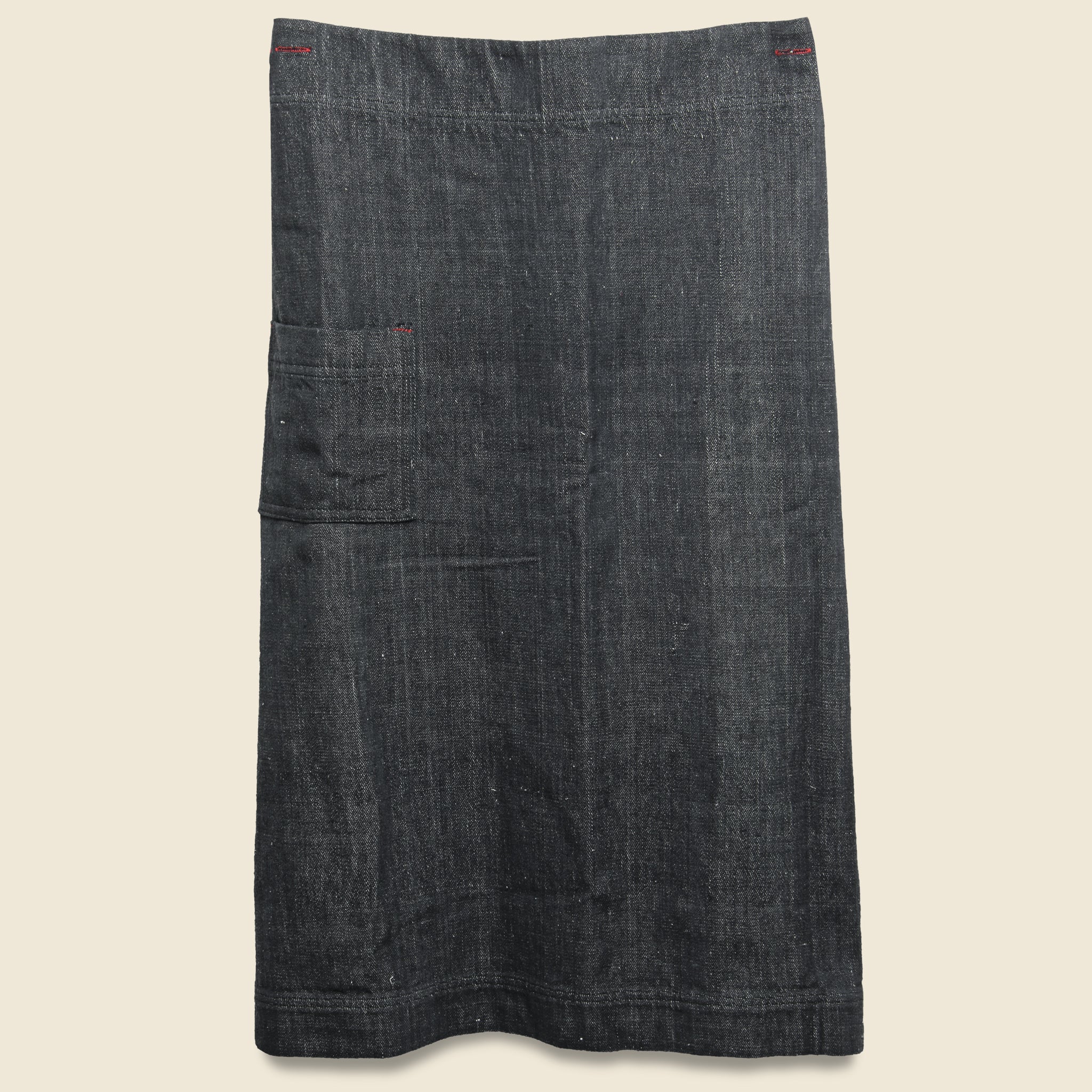 Auntie Oti, Selvedge Denim Wrap Skirt - Black