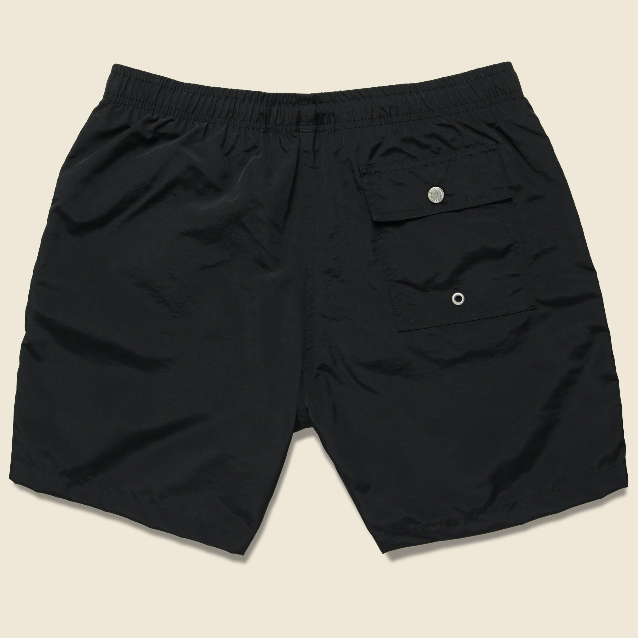 Bather, Solid Swim Trunk - Black