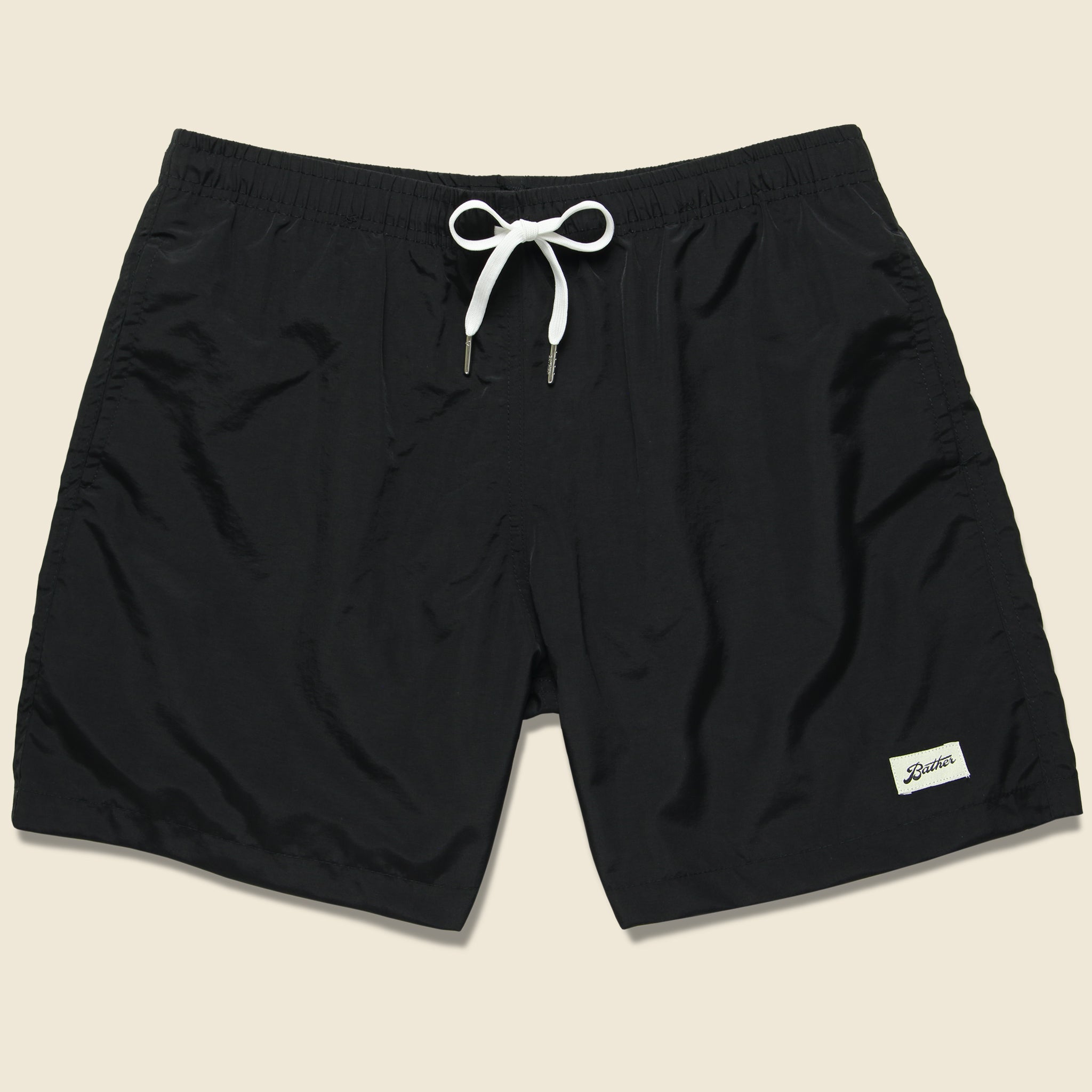 Bather, Solid Swim Trunk - Black