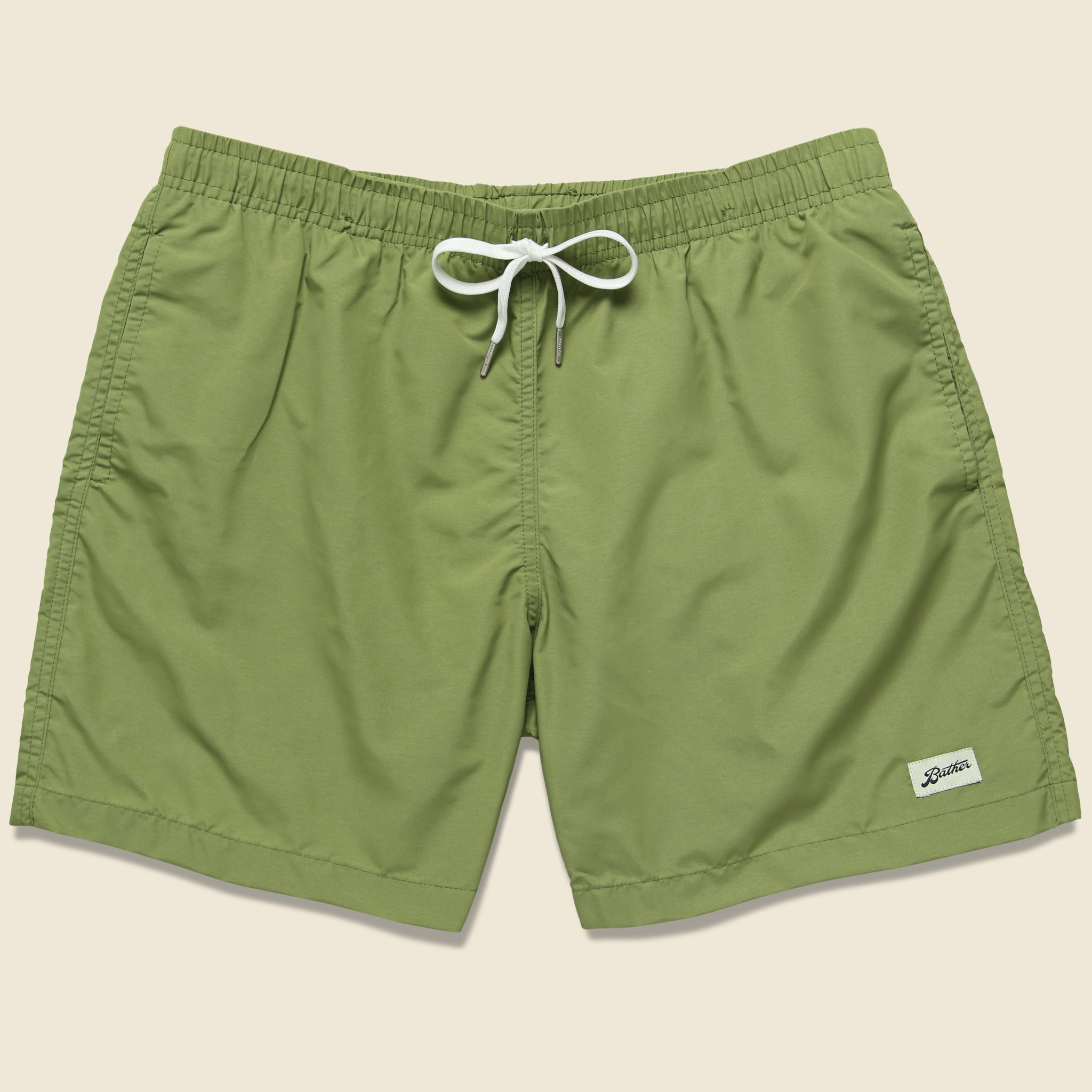 Bather, Solid Swim Trunk - Olive