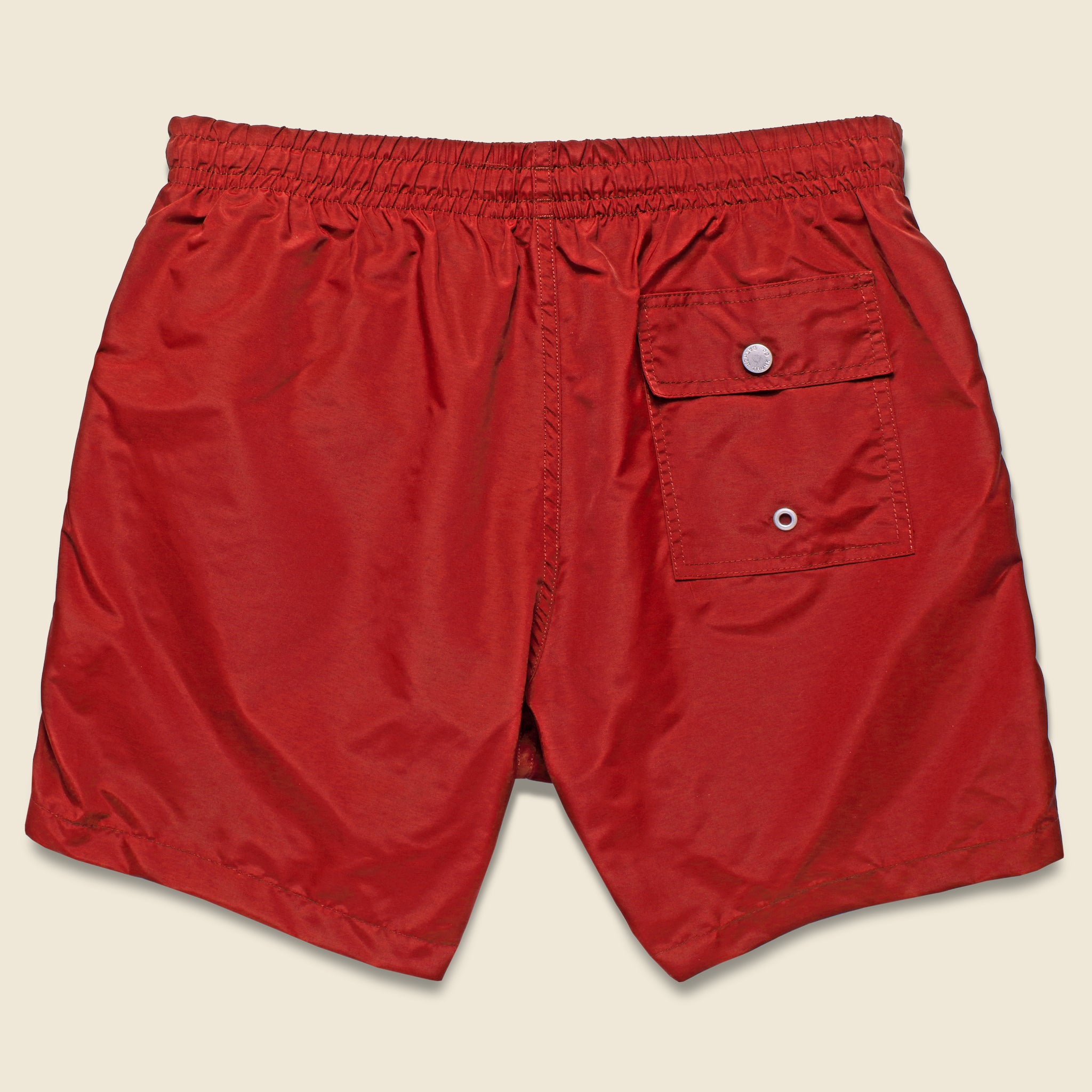 Bather, Solid Swim Trunk - Red