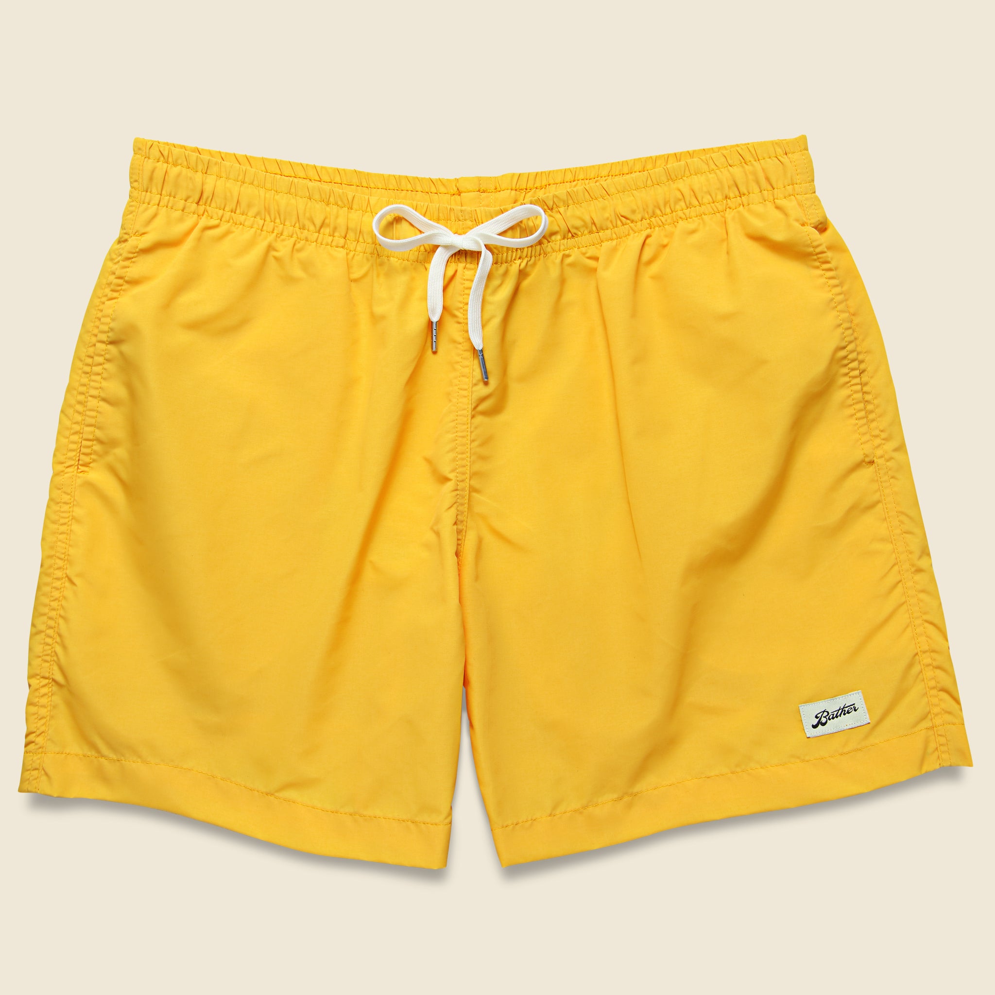 Bather, Solid Swim Trunk - Yellow