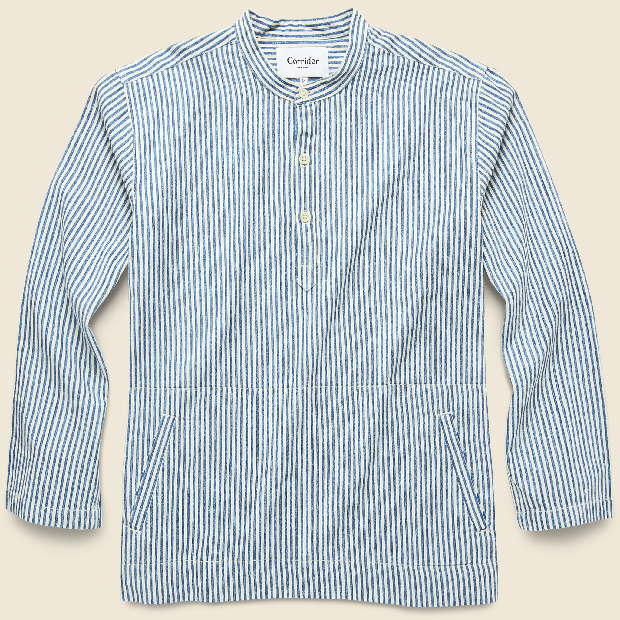 Corridor, Spec Dye Stripe Popover - Blue/White