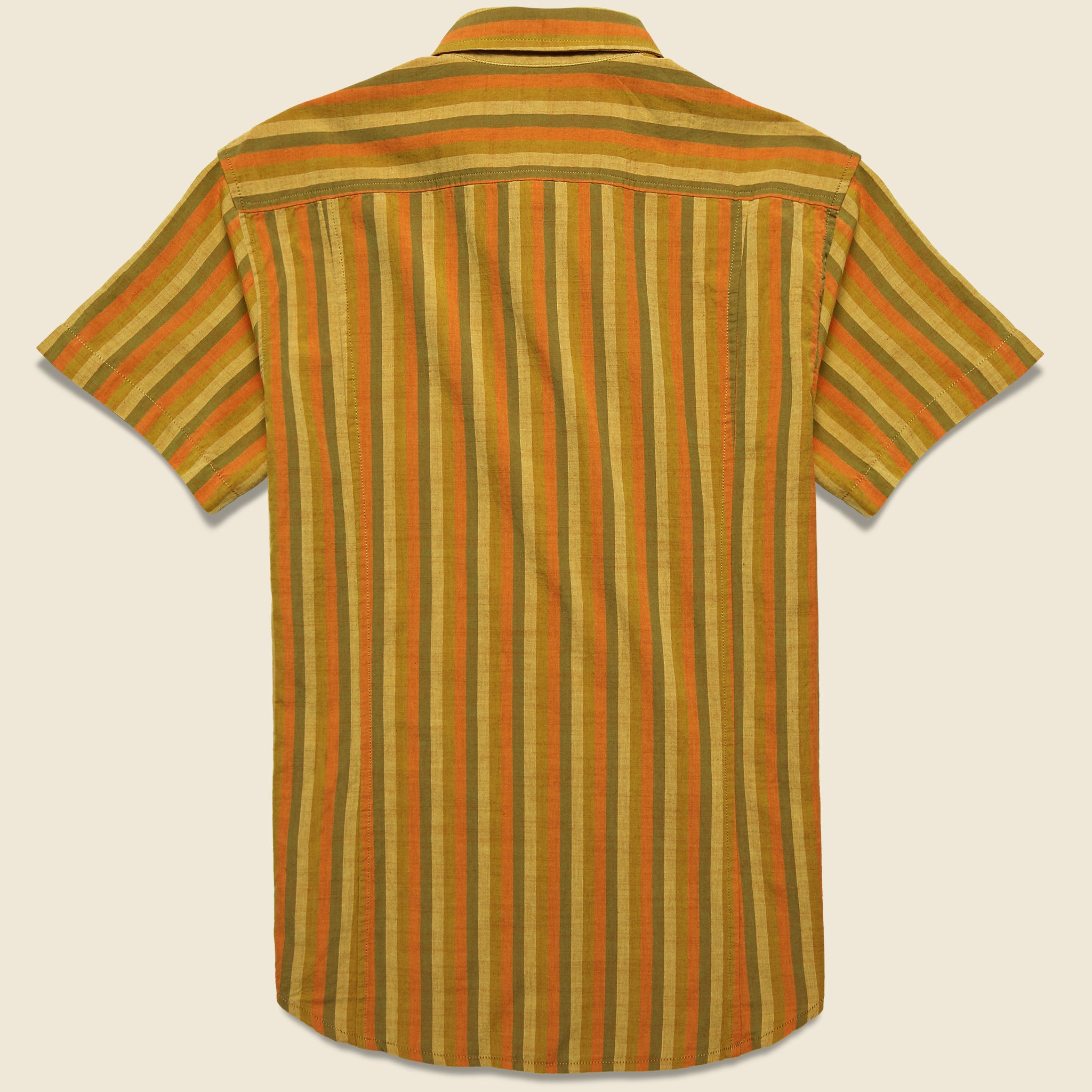 Corridor, Sunset Slub Stripe Shirt - Orange