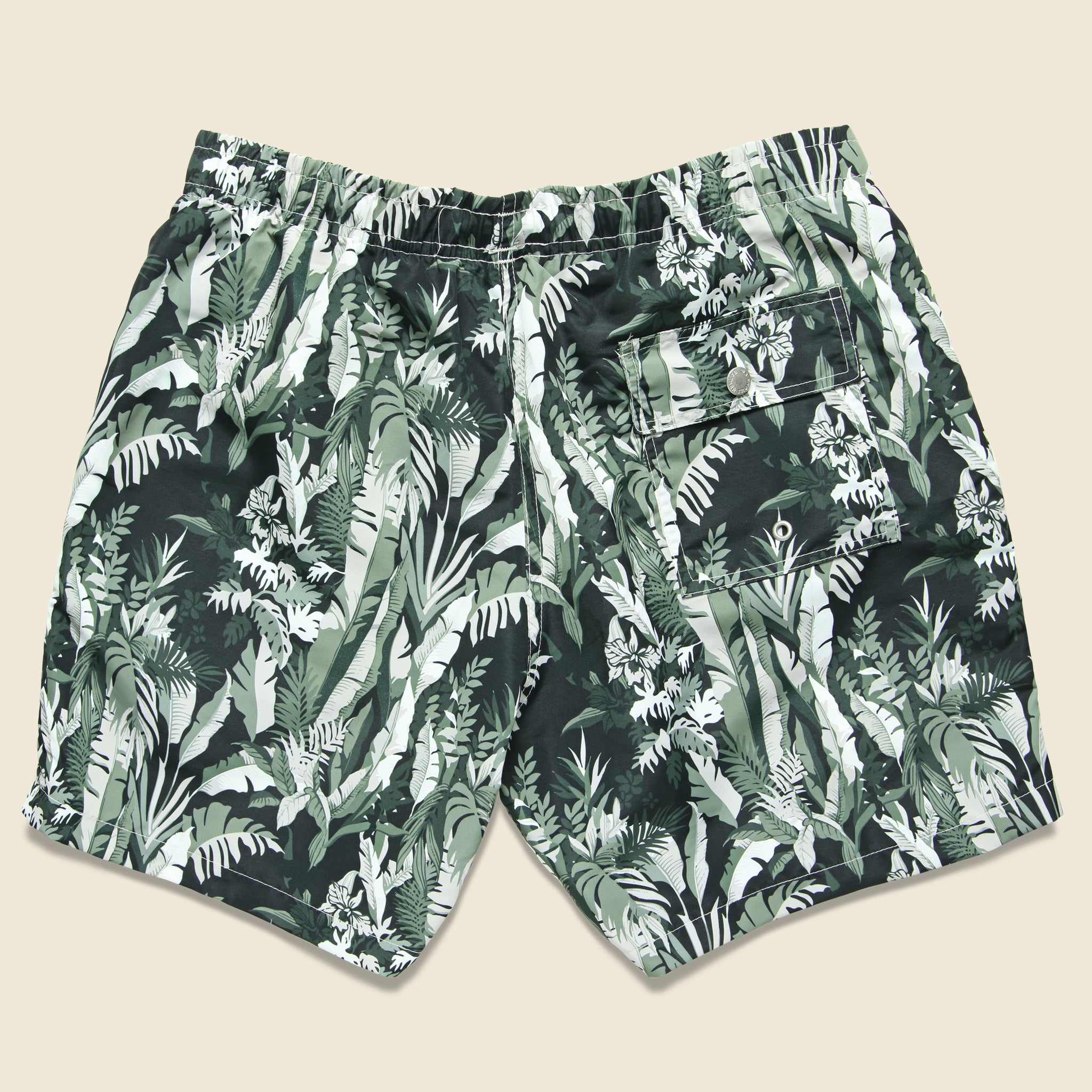 Bather Trunk Co., Tropical Forest Swim Trunk - Green