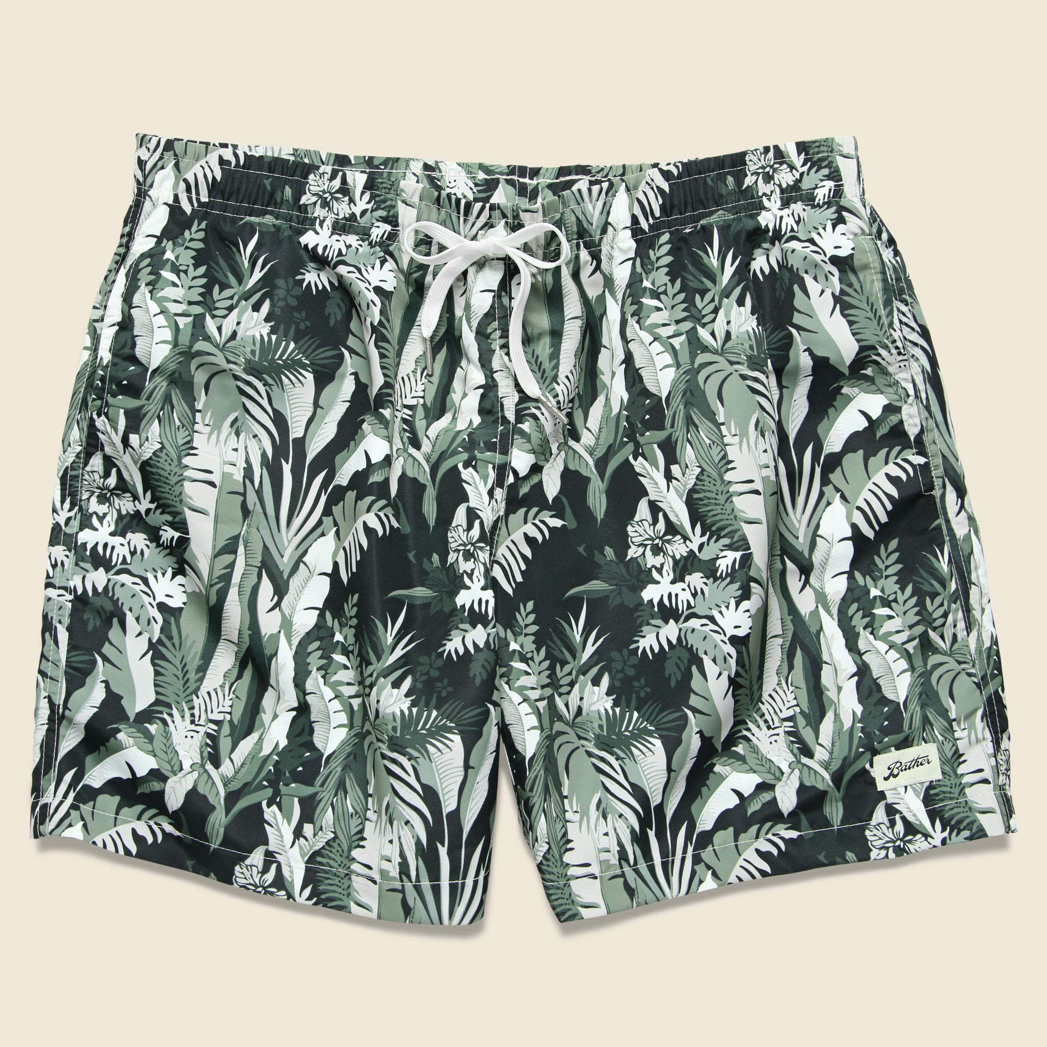 Bather Trunk Co., Tropical Forest Swim Trunk - Green