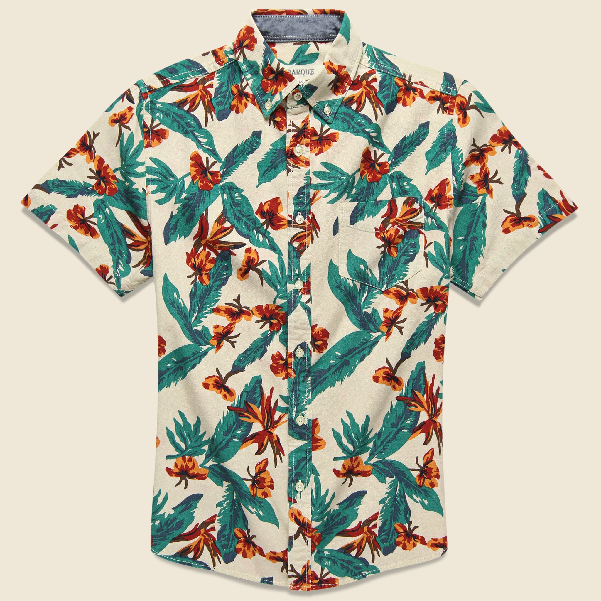 Barque, Tropical Print Shirt - Natural