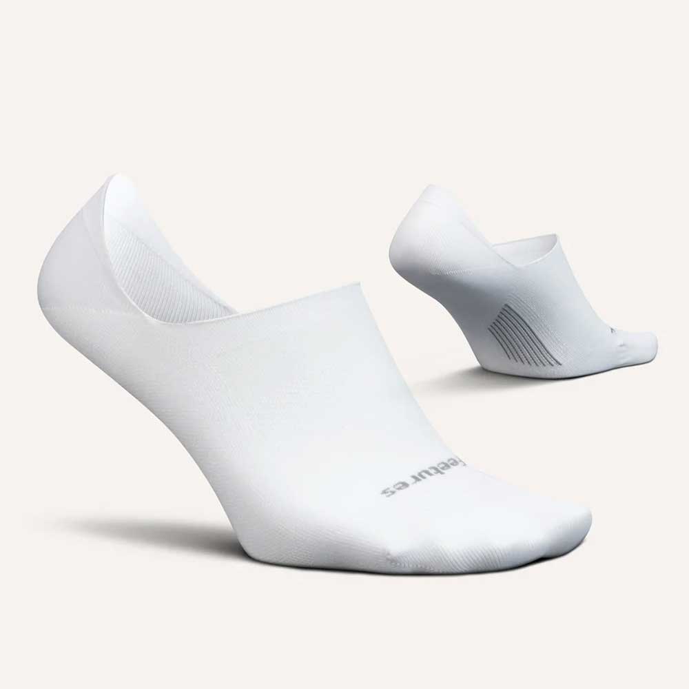 Feetures, Unisex Elite Invisible Running Sock - White