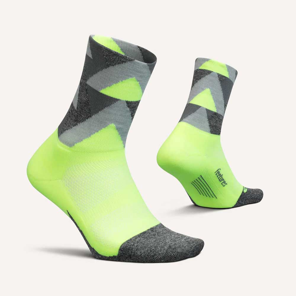 Feetures, Unisex Elite Light Cushion Mini Crew Sock - Peak Lightening