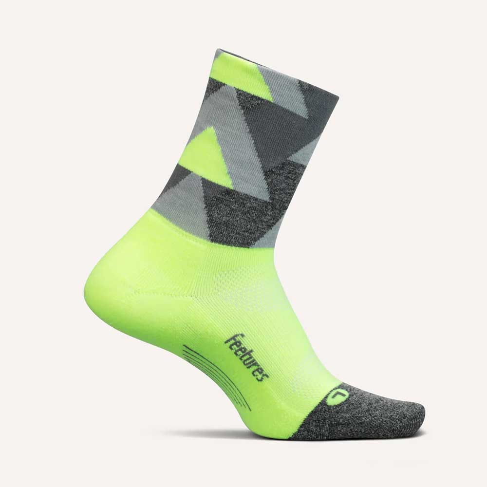 Feetures, Unisex Elite Light Cushion Mini Crew Sock - Peak Lightening