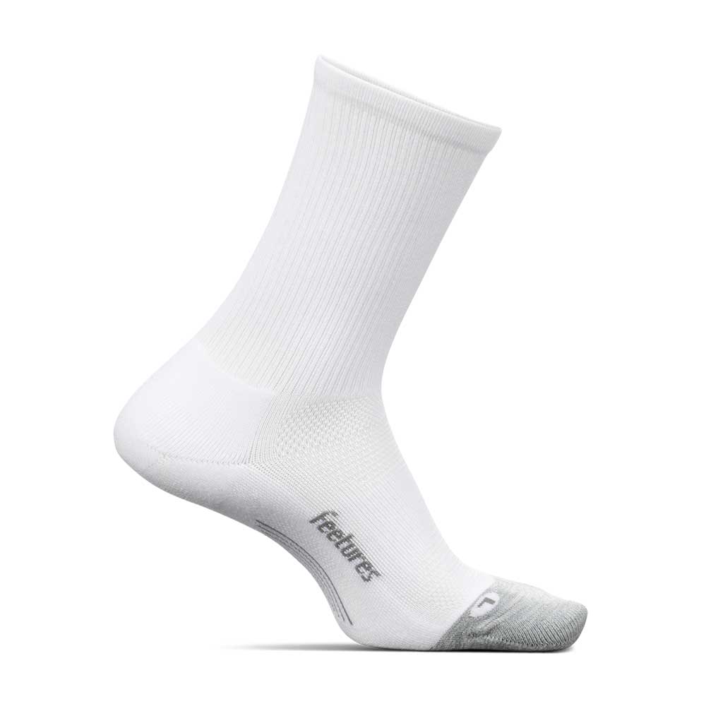 Feetures, Unisex Elite Light Cushion Mini Crew - White