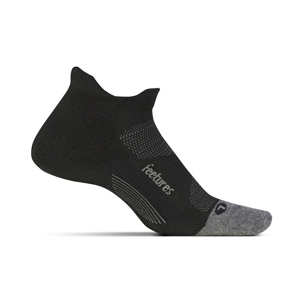 Feetures, Unisex Elite Light Cushion No Show Tab Sock - Black