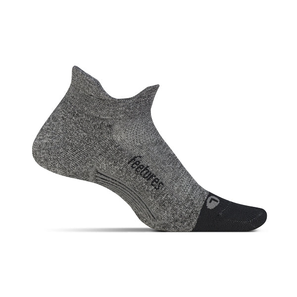 Feetures, Unisex Elite Light Cushion No Show Tab Sock - Grey