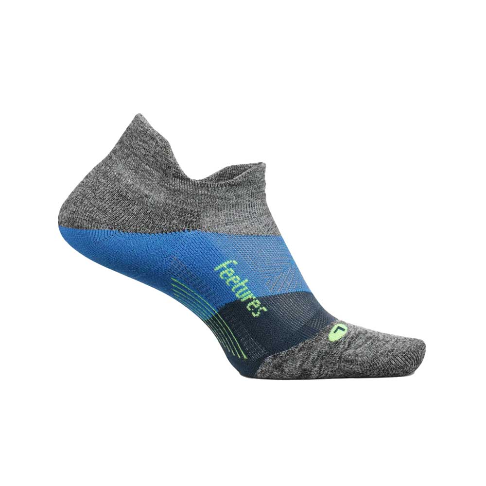 Feetures, Unisex Elite Light Cushion No Show Tab Socks- Gravity Gray