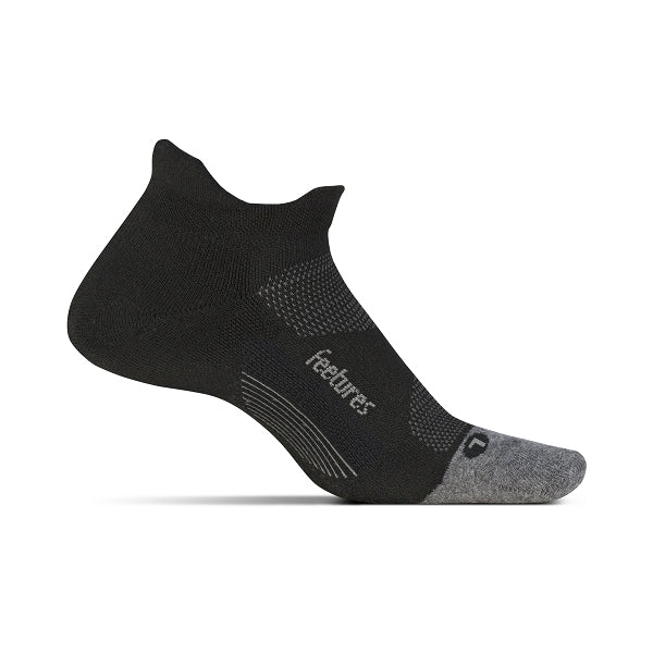 Feetures, Unisex Elite Max Cushion No Show Tab Sock - Black