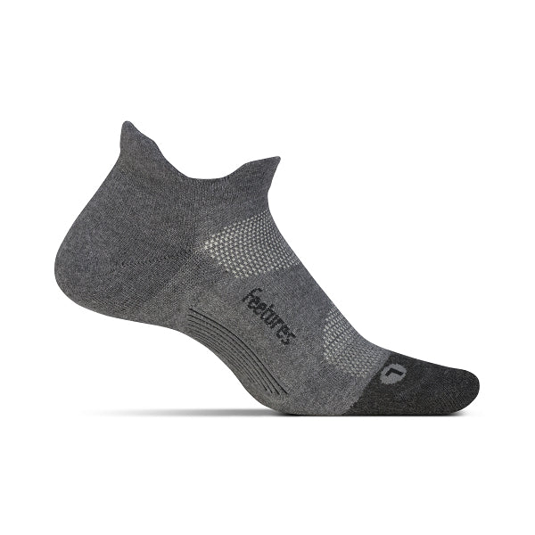 Feetures, Unisex Elite Max Cushion No Show Tab Sock - Grey