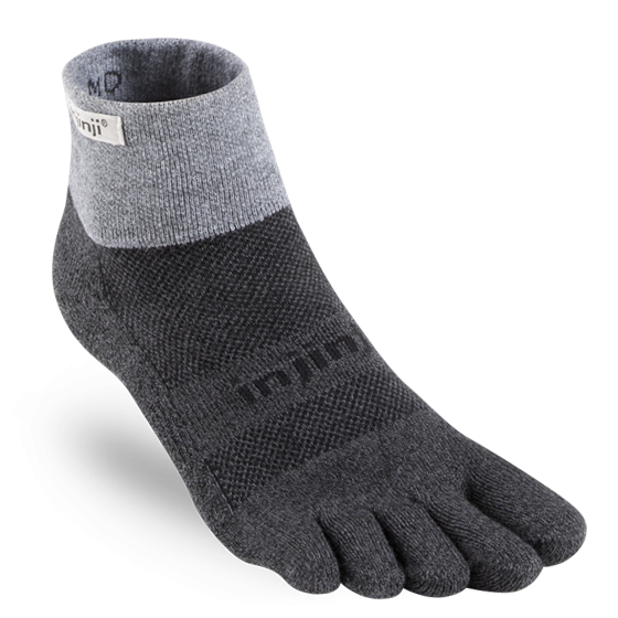 Injinji, Unisex Trail Mid-Weight Mini Crew Sock - Granite