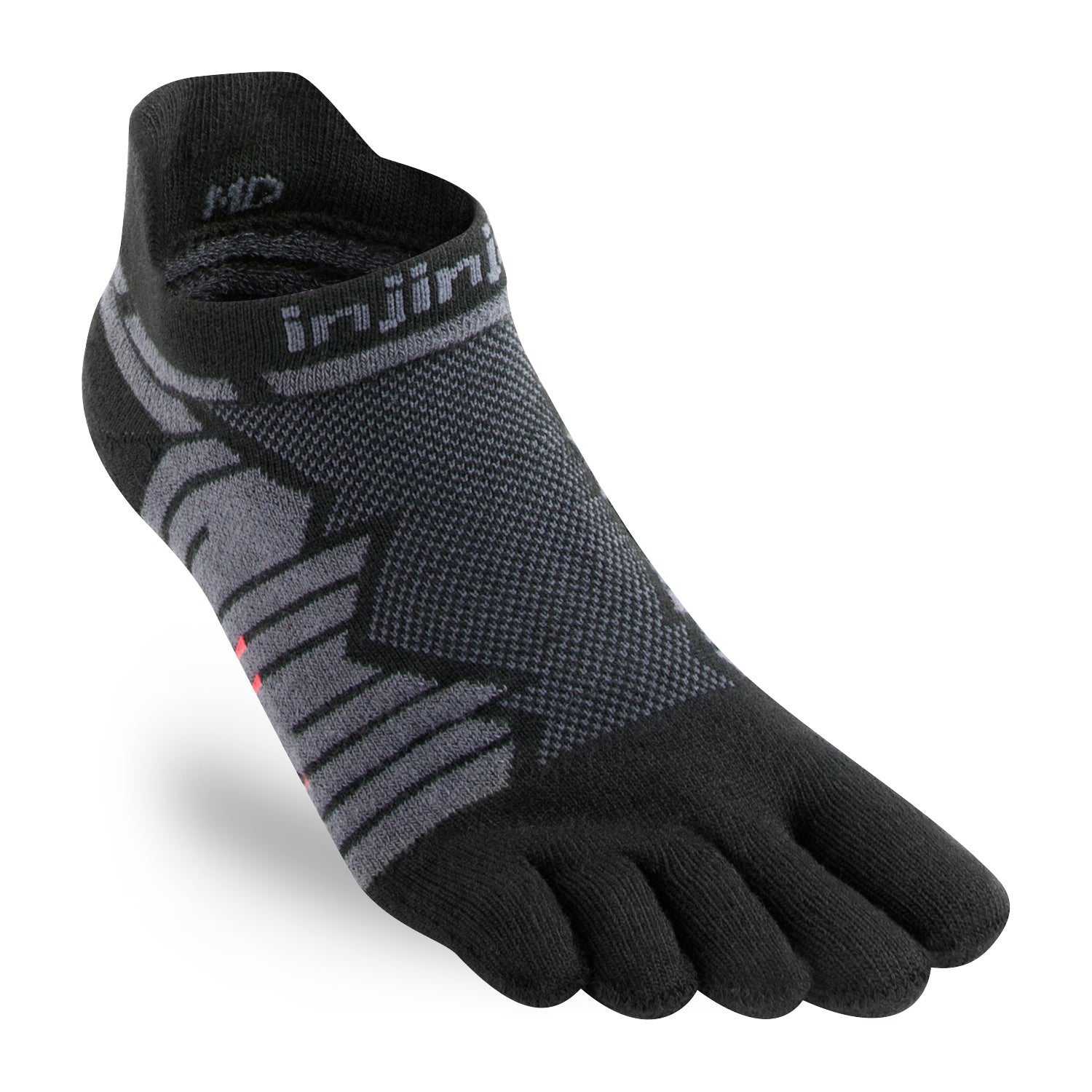 Injinji, Unisex Ultra Run No Show Sock - Onyx