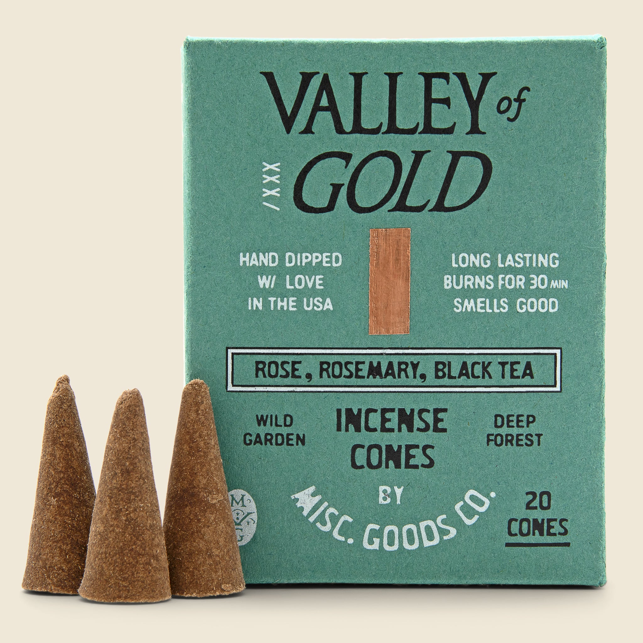 Misc Goods Co., Valley of Gold Cone Incense