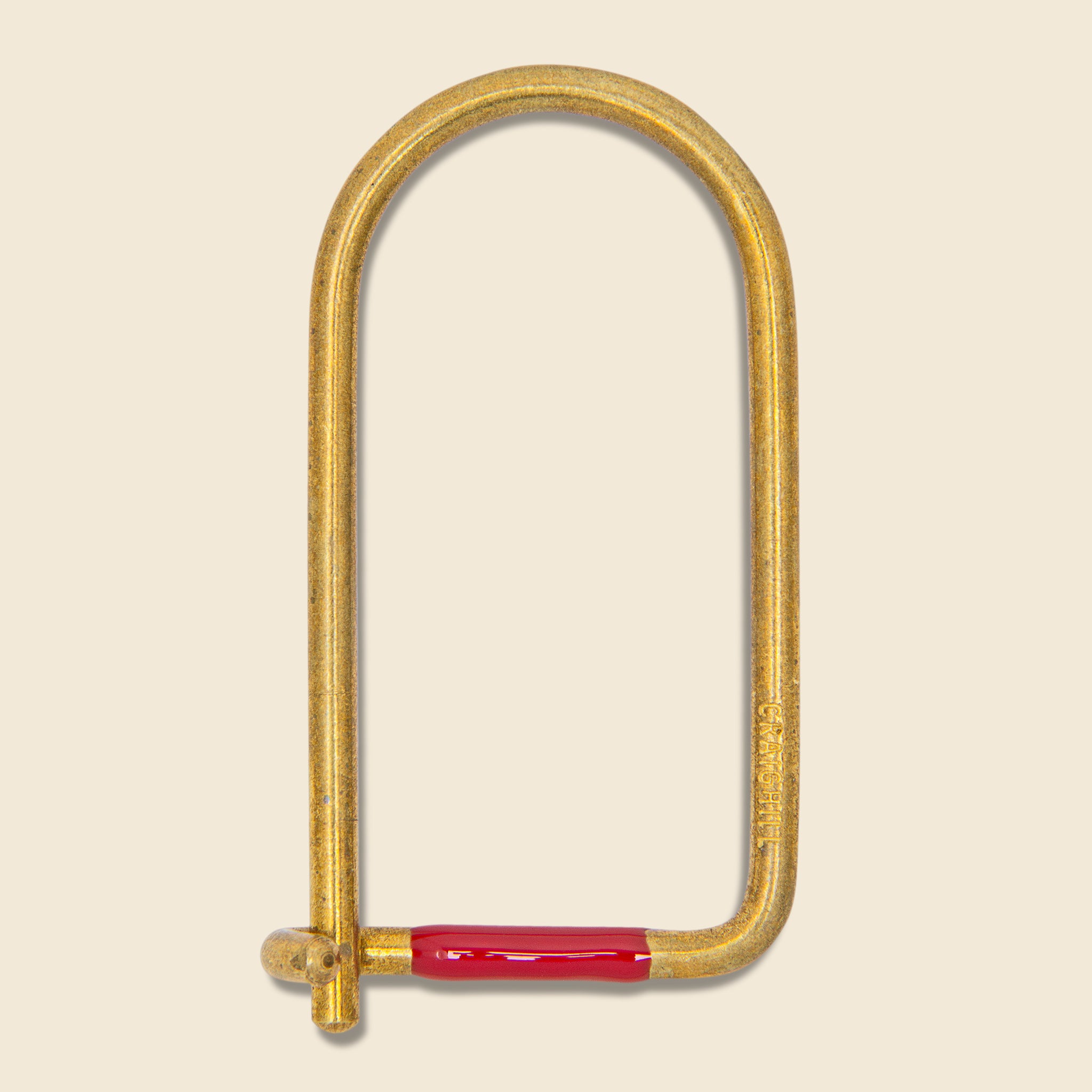 Craighill, Wilson Enameled Key Ring - Brass/Red