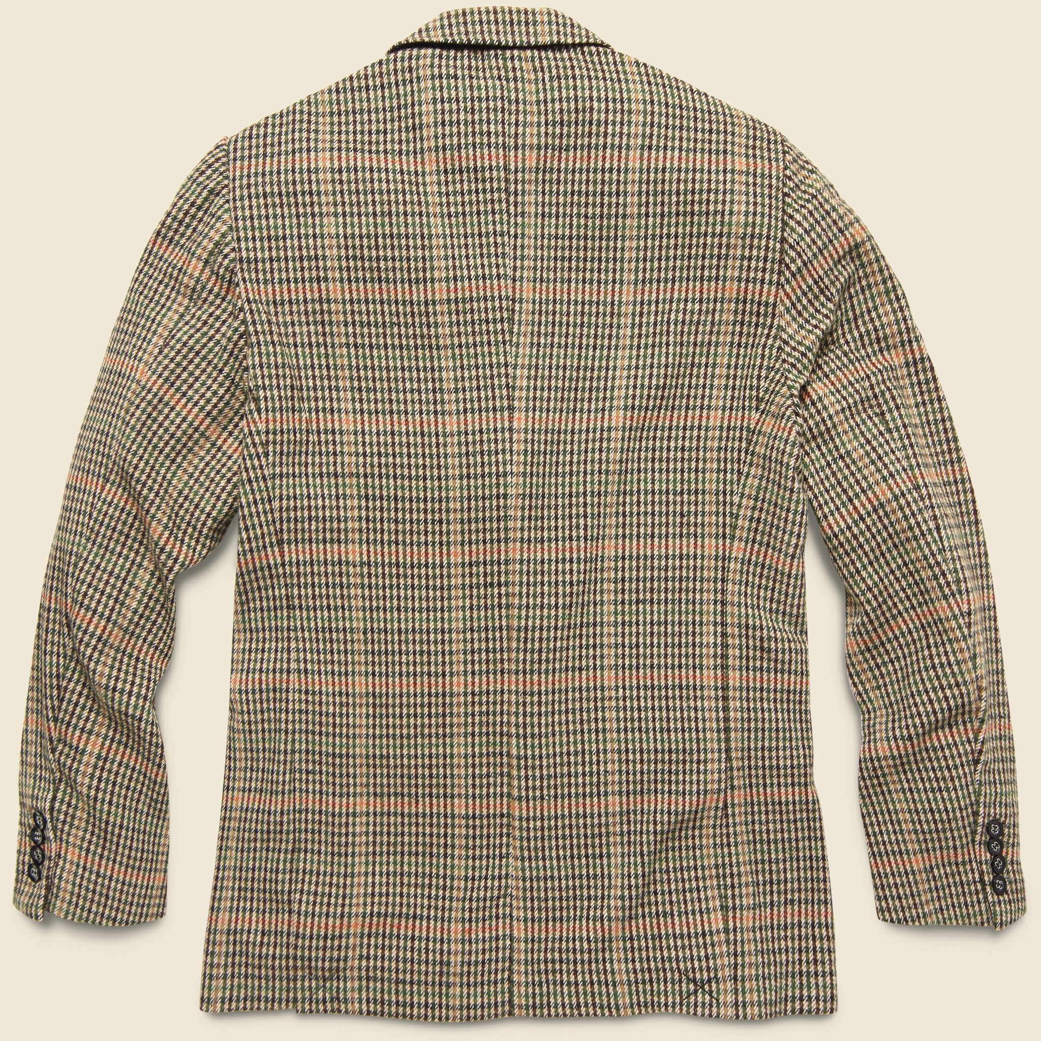 Barque, Wool Check Blazer - Khaki