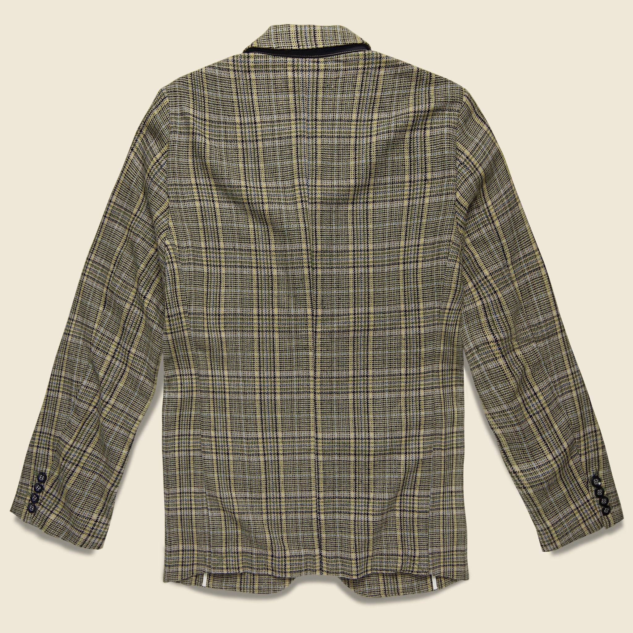 Barque, Wool Check Blazer - Mustard