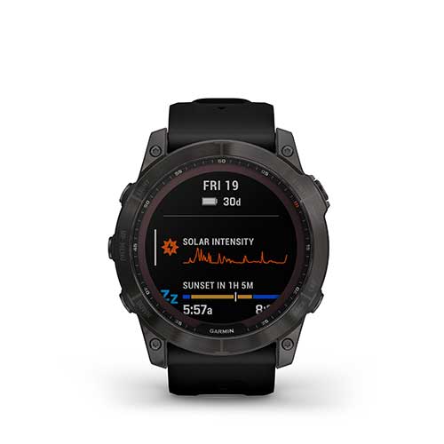 Garmin, fēnix 7 Sapphire - Carbon Grey DLC Titanium with Black Band