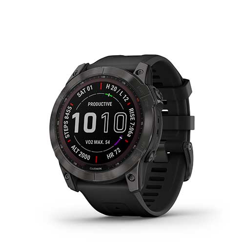 Garmin, fēnix 7 Sapphire - Carbon Grey DLC Titanium with Black Band