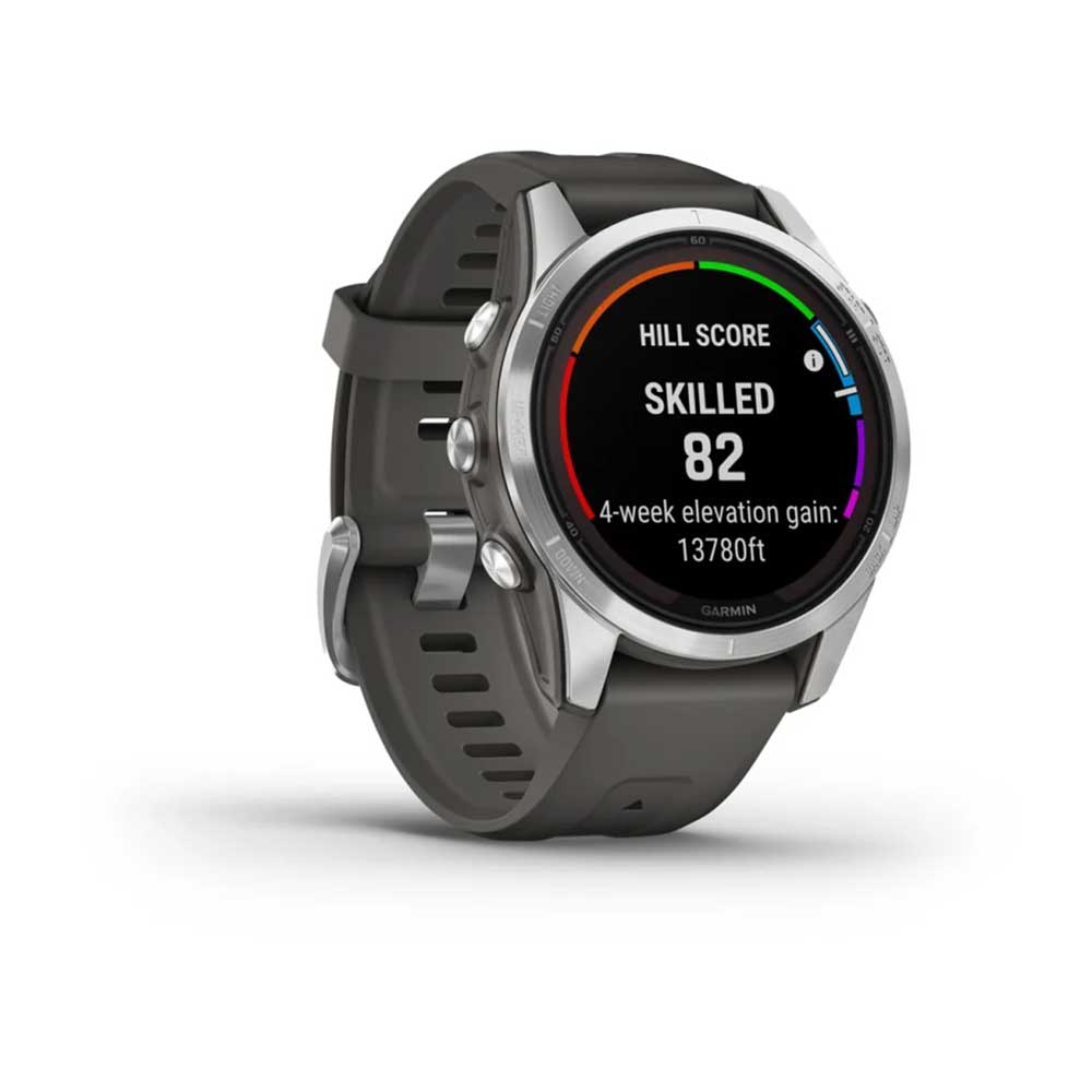 Garmin, fenix 7S Pro Solar Glass - Silver with Graphite Band