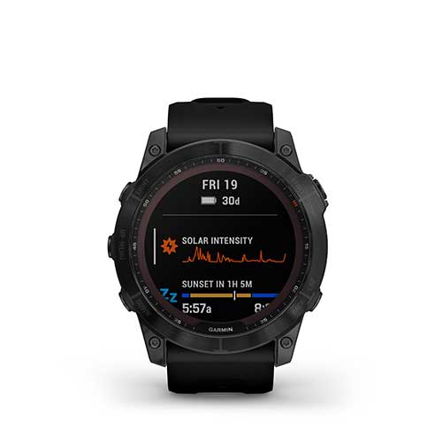 Garmin, fēnix 7X Sapphire - Black Titanium with Black Silicone Band